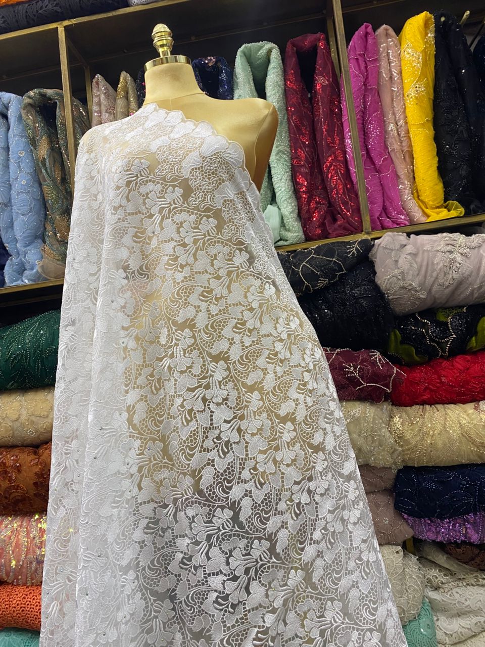 White Swiss lace